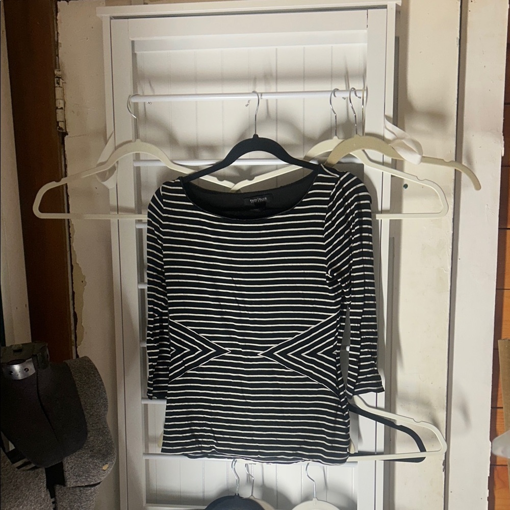 Worthington Black and White Striped Blouse